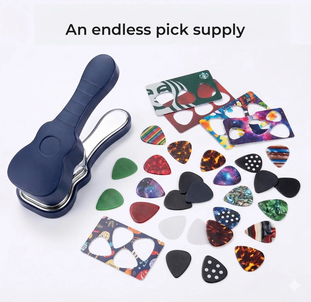 Handheld Guitar Pick Punch Accessory Kit