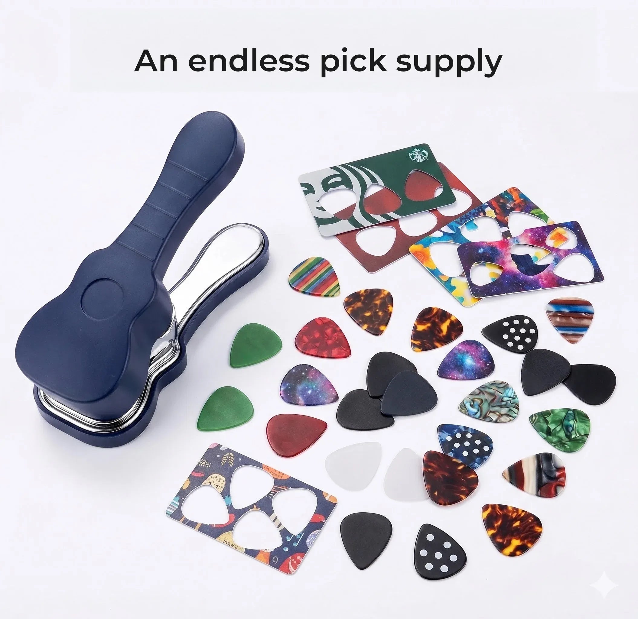 Handheld Guitar Pick Punch Accessory Kit