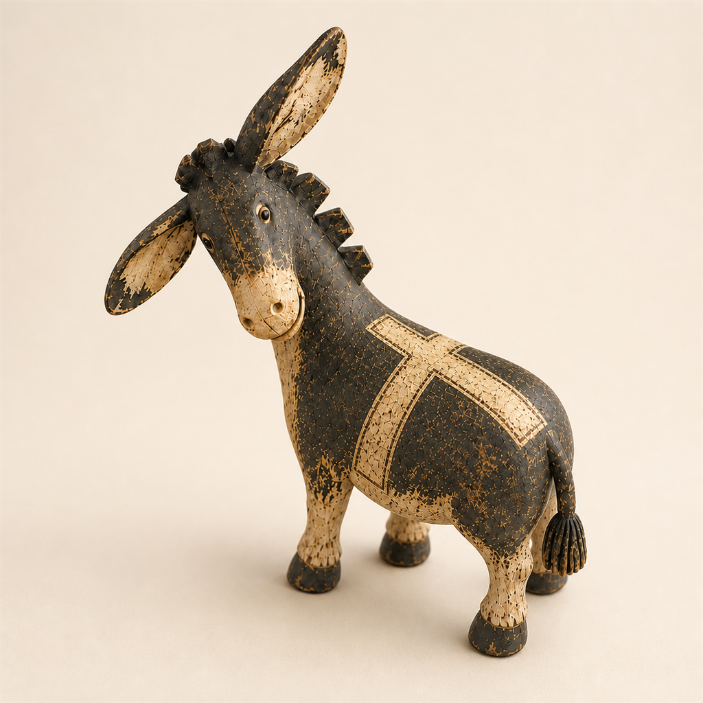 🫏✝️ Faithful Donkey Keepsake – Rustic Christian Home Décor & Meaningful Gift