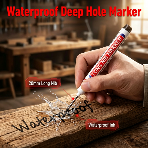 Extended Tip Marker Pen, Quick Dry Ink For Deep Hole Marking🎯
