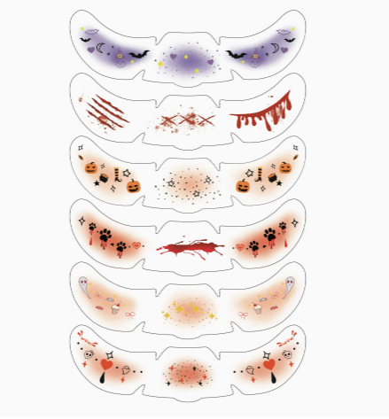 ✨ Halloween Temporary Freckle Face Tattoos - 6 Themed Styles for Every Mood