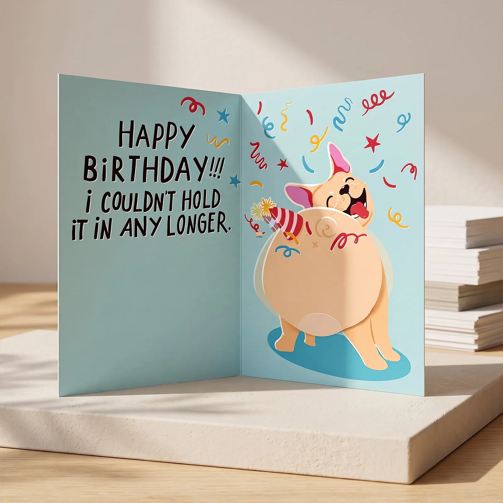 🐶Funny Farting Dog Birthday Card ✨Humorous Greeting Card for Gift Giving
