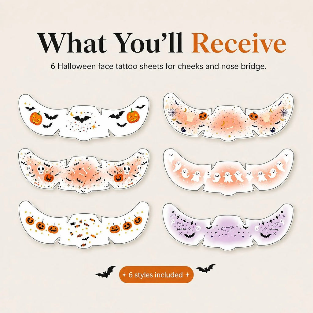 ✨ Temporary Freckle Face Tattoos – 6 Themed Styles for Every Mood
