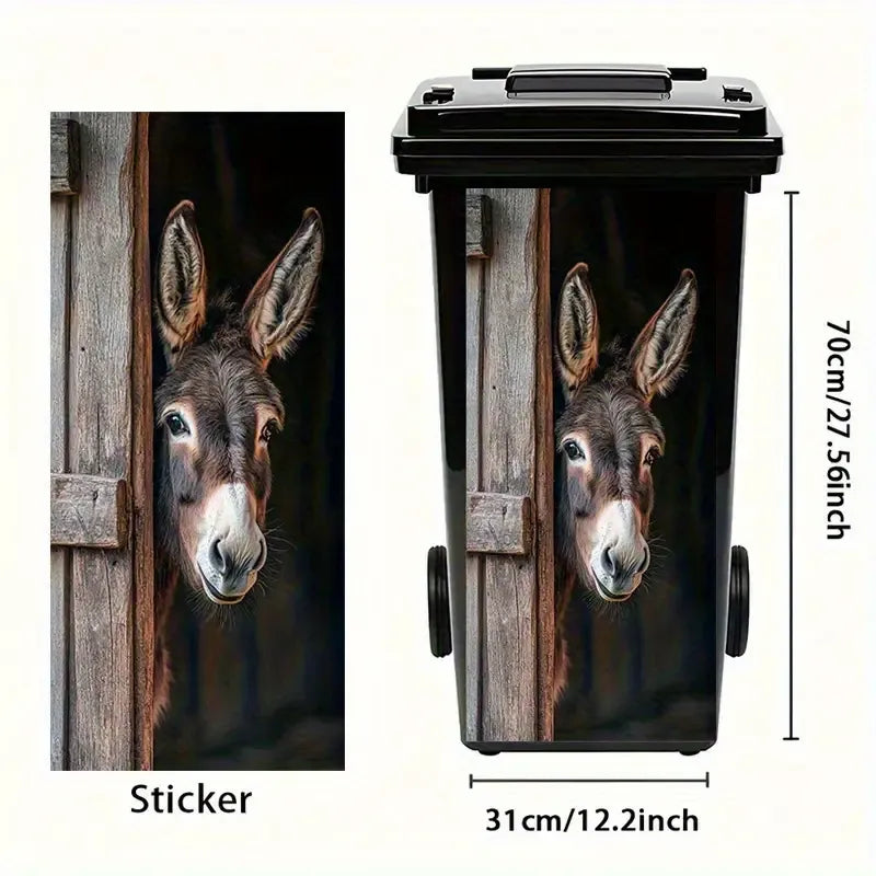 🫏 Donkey Painting Trash Can Sticker