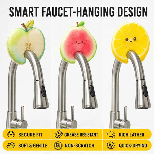 3-Pack Compressed Cellulose Sponges, Fruit-Shaped Natural Pop-Up Dish Sponges ✅