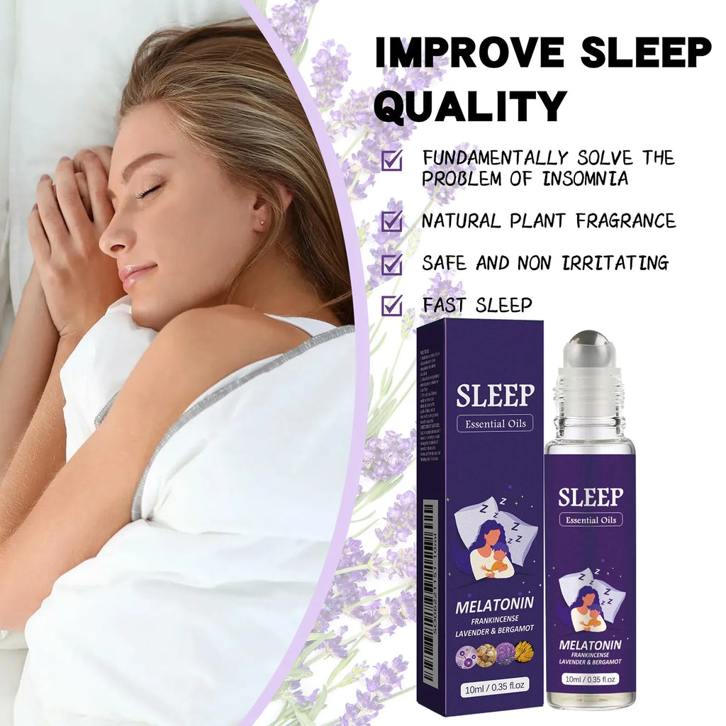 💜Plant Aromatherapy Sleep Roll-On Essential Oil｜Lavender & Bergamot Formula Portable Pre-bed Calming Care Oil🌙
