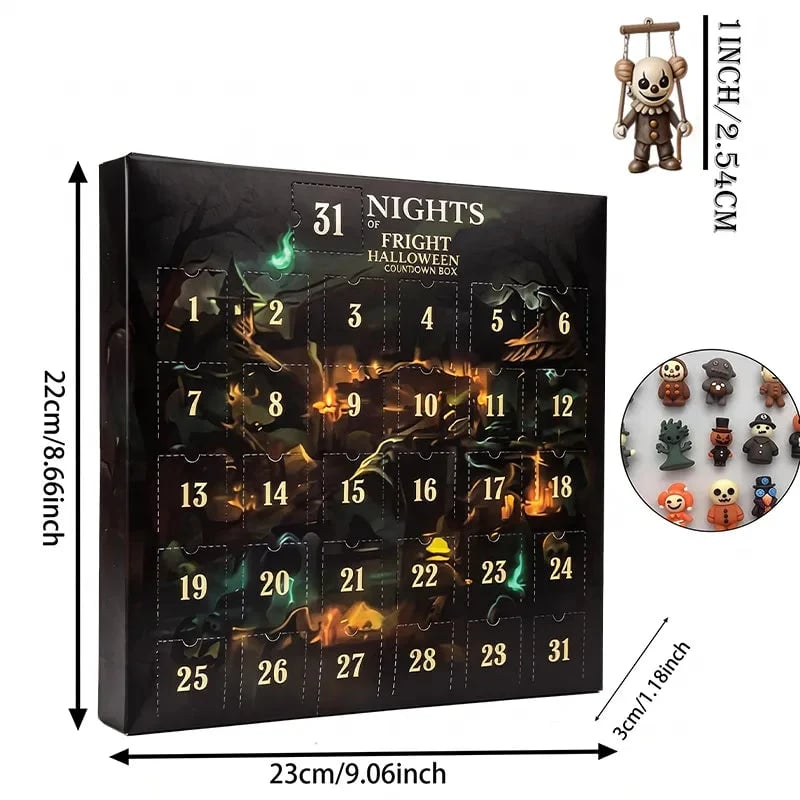 🎃2026 Halloween Countdown Advent Calendar Gift Box - 31 Nights of Fright Blindbags Surprise Set👻