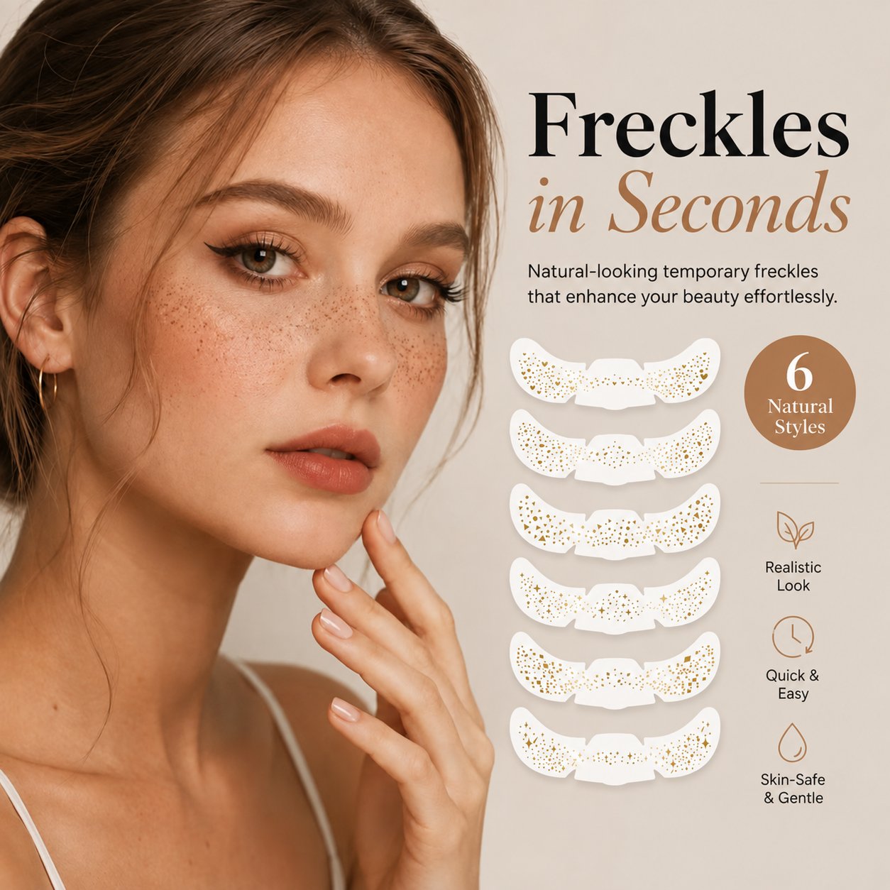✨ Temporary Freckle Face Tattoos – 6 Themed Styles for Every Mood