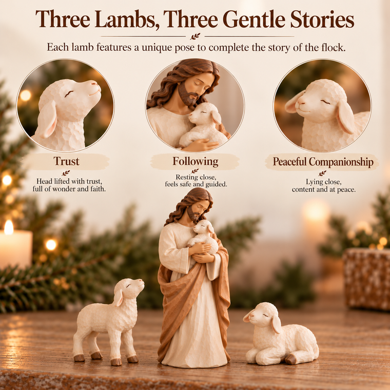 Good Shepherd & Lambs Figurine