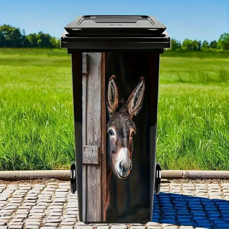 🫏 Donkey Painting Trash Can Sticker