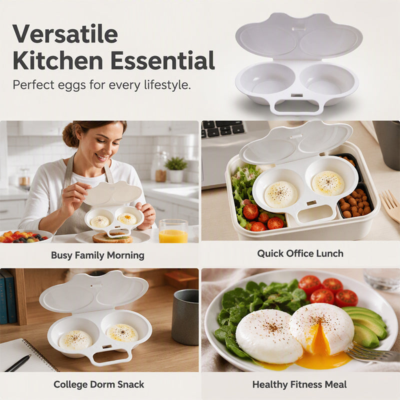 🍳Buy 1 Get 1 Free🍳 2-Egg Microwave Poacher – Quick Breakfast Maker for Busy Mornings